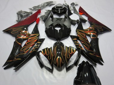 Comprare Carene Moto Yamaha R6 2008-2016 - Rosso Nero Lucido Oro Fiamma