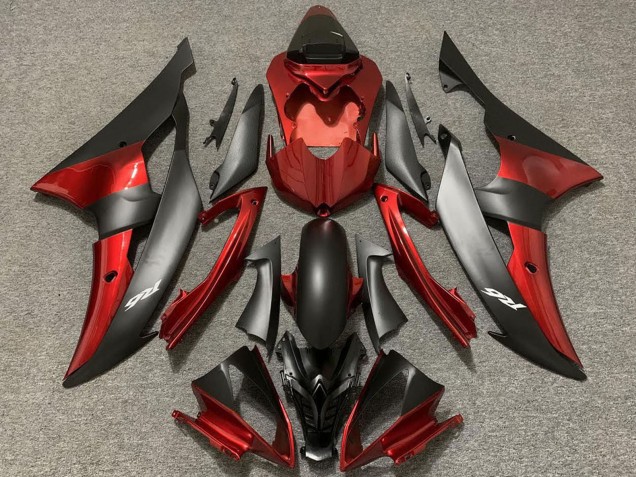 Comprare Carene Moto Yamaha R6 2008-2016 - Rosso Nero Opaco