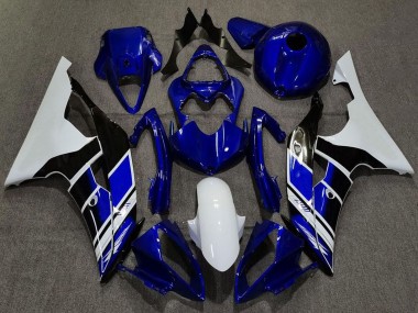 Comprare Carene Moto Yamaha R6 2008-2016 - Bianco Blu Nero Lucido