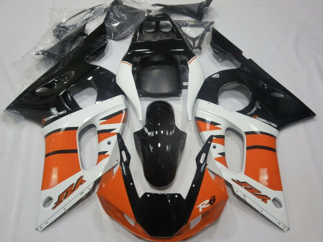 Comprare Carene Moto Yamaha R6 1998-2002 - Bianco Arancia Nero Lucido