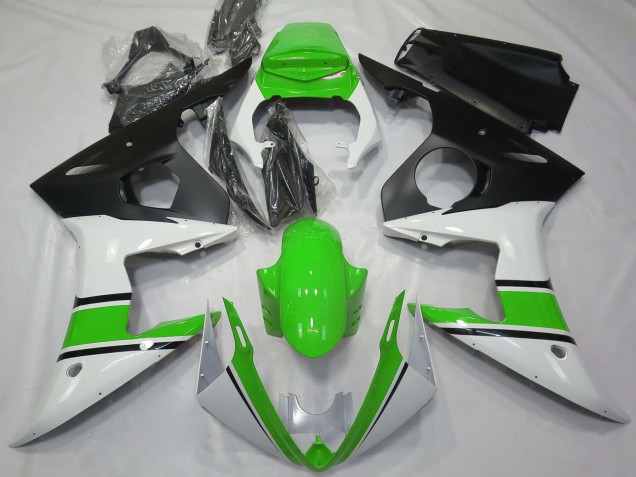 Comprare Carene Moto Yamaha R6 2003-2004 - Bianco Verde Nero Opaco