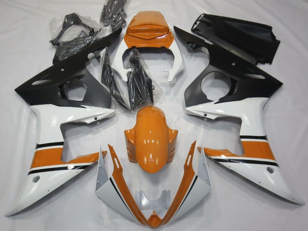 Comprare Carene Moto Yamaha R6 2003-2004 - Bianco Arancia Nero Opaco