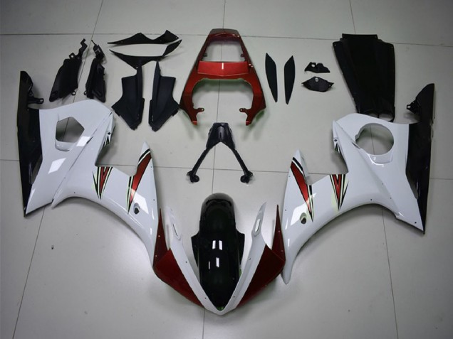 Comprare Carene Moto Yamaha R6 2003-2004 - Bianco Rosso Nero Lucido
