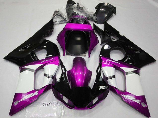 Comprare Carene Moto Yamaha R6 1998-2002 - Viola Bianco Nero Lucido