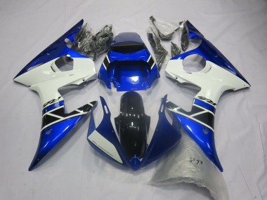 Comprare Carene Moto Yamaha R6 2005 - Blu Bianco Nero Lucido