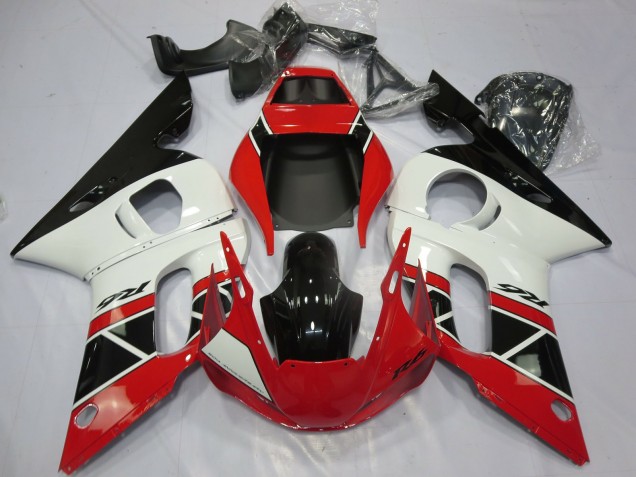 Comprare Carene Moto Yamaha R6 1998-2002 - Rosso Bianco Nero Lucido OEM Stile
