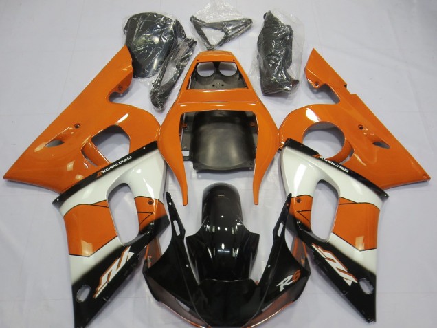 Comprare Carene Moto Yamaha R6 1998-2002 - Arancia Bianco Nero Lucido