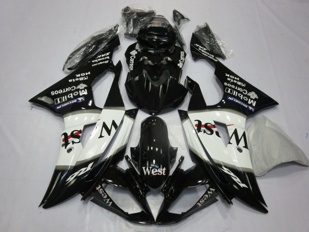 Comprare Carene Moto Yamaha R6 2008-2016 - Nero Lucido Bianco West Michelin
