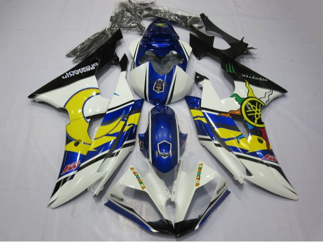 Comprare Carene Moto Yamaha R6 2008-2016 - Bianco Blu Nero Giallo