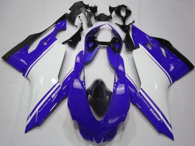 Comprare Carene Moto Ducati 1199 2011-2014 - Lucido Blu Bianco Nero