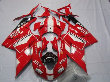 Comprare Carene Moto Ducati 848 1098 1198 2007-2014 - Bianco Rosso Nero Lucido Marlboro Alice