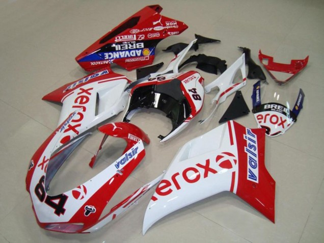 Comprare Carene Moto Ducati 848 1098 1198 2007-2014 - Bianco Rosso Blu Nero Lucido Valsir Xerox 84