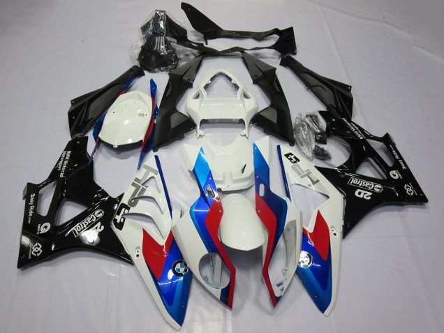 Comprare Carene Moto BMW S1000RR 2009-2014 - Bianco Rosso Blu Nero Lucido Castrol OEM Stile