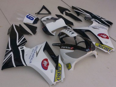 Comprare Carene Moto Triumph Daytona 675 2006-2008 - Bianco Nero Lucido Flag