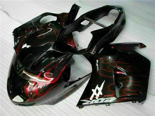Comprare Carena Moto ABS Honda CBR1100XX Blackbird 1996-2007 - Nero Lucido Rosso Fiamma