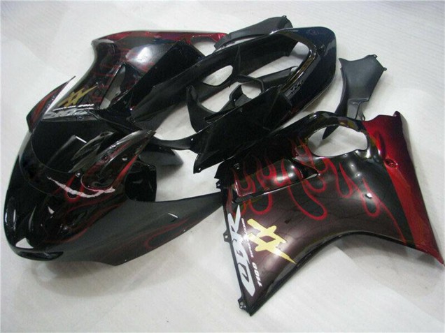 Comprare Carena Moto ABS Honda CBR1100XX Blackbird 1996-2007 - Nero Lucido Rosso Fiamma
