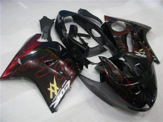 Comprare Carena Moto ABS Honda CBR1100XX Blackbird 1996-2007 - Nero Lucido Rosso Fiamma