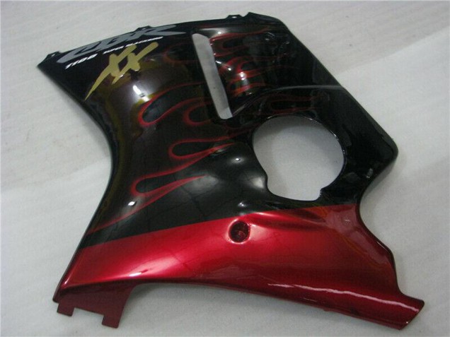 Comprare Carena Moto ABS Honda CBR1100XX Blackbird 1996-2007 - Nero Lucido Rosso Fiamma