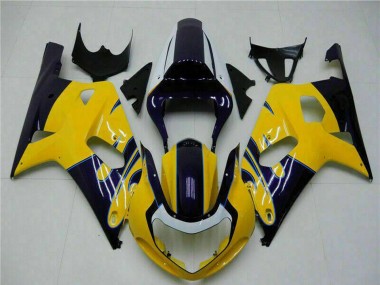 Comprare Carena Moto Suzuki GSXR 600/750 2001-2003 - Giallo Blu Scuro Nero Lucido