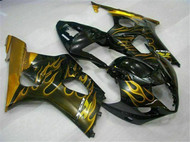 Comprare Carena Moto Suzuki GSXR 1000 2003-2004 - Nero Lucido Oro Fiamma