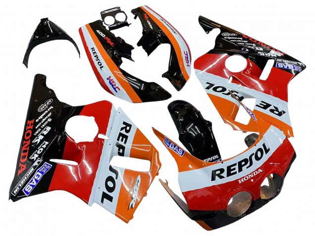 Comprare Carena Moto Honda CBR400RR NC23 1987-1989 - Arancia Bianco Rosso Nero Lucido Repsol HRC