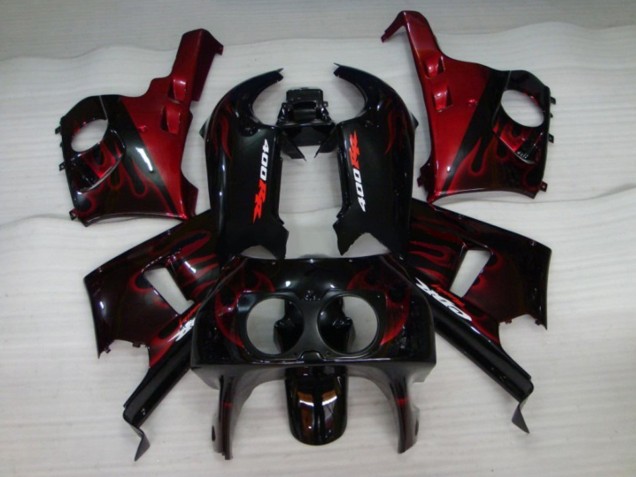 Comprare Carena Moto Honda CBR400RR NC29 1990-1999 - Nero Lucido Rosso Fiamma
