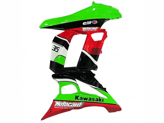 Comprare Carena Moto Kawasaki Z1000SX 2010-2016 - Verde Rosso Nero Lucido Elf 35