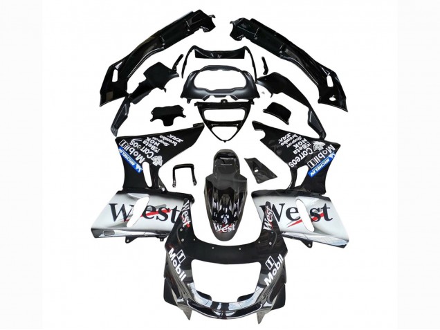 Comprare Carena Moto Kawasaki ZZR600 1998-2003 - Nero Lucido Bianco West
