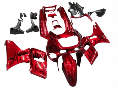 Comprare Carena Moto Kawasaki ZZR400 1993-2007 - Rosso Nero Fiamma