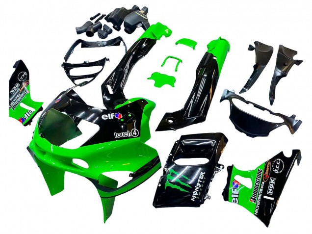 Comprare Carena Moto Kawasaki ZZR600 1998-2003 - Verde Nero Mostro Elf