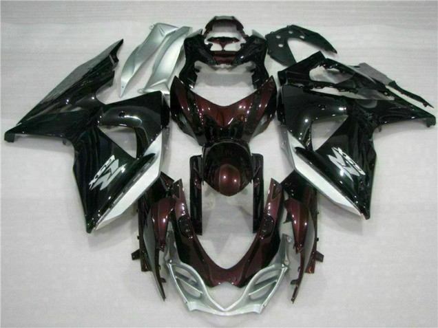 Comprare Carena Moto Suzuki GSXR 1000 2009-2016 - Nero Lucido Argento Bianco