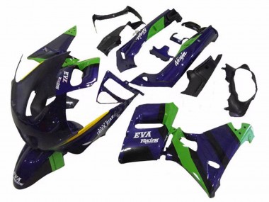 Comprare Carena Moto Kawasaki ZZR400 1993-2007 - Verde Blu Scuro Viola Trick Star Eva Corsa
