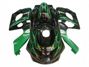 Comprare Carena Moto Yamaha YZF600R Thundercat 1996-2007 - Nero Verde Scuro Fiamma