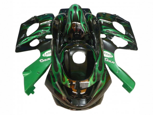 Comprare Carena Moto Yamaha YZF600R Thundercat 1996-2007 - Nero Verde Scuro Fiamma