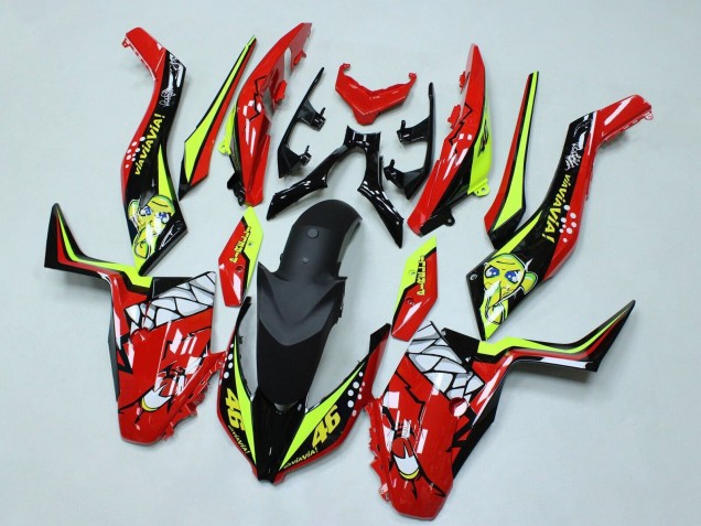 Comprare Carena Moto Yamaha XMAX300 2017-2021 - Rosso Giallo Nero Squalo 46