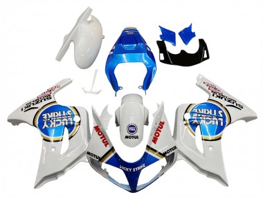 Comprare Carena Moto Suzuki SV650 2003-2013 - Bianco Blu Lucky Strike Motul
