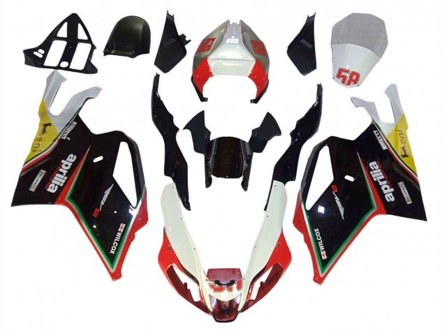 Comprare Carena Moto Aprilia RSV1000 2003-2006 - Bianco Nero Rosso Giallo 58