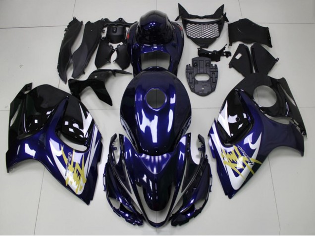 Comprare Carena Moto Suzuki GSXR 1300 Hayabusa 2008-2020 - Blu Scuro Bianco Oro