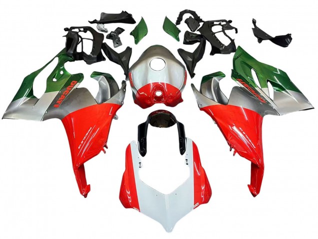 Comprare Carena Moto Ducati Panigale V2 2020-2024 - Argento Rosso Verde