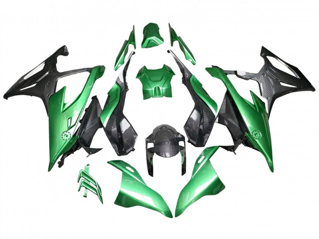 Comprare Carena Moto BMW S1000RR 2019-2022 - Nero Lucido Verde Fibra di Carbonio