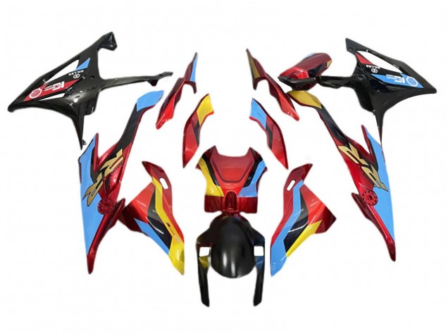Comprare Carena Moto BMW S1000RR 2019-2022 - Azzurro Chiaro Rosso Oro