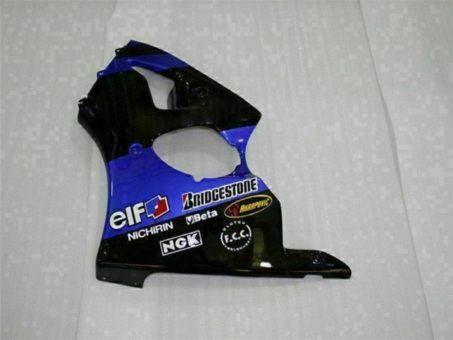 Comprare Carena Moto Kawasaki ZX6R 2000-2002 - Blu Nero Lucido Elf Bridgestone