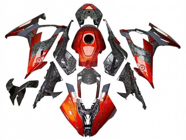 Comprare Carena Moto BMW S1000RR 2019-2022 - Arancione Scuro Forgiato Fibra di Carbonio