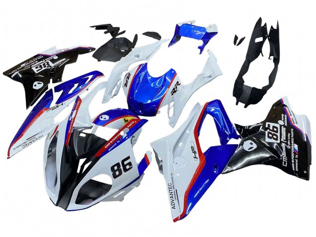 Comprare Kit Carena Moto ABS BMW S1000RR 2017-2018 - Bianco Blu Rosso Nero Lucido