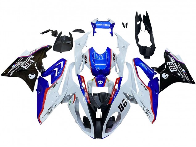 Comprare Kit Carena Moto ABS BMW S1000RR 2017-2018 - Bianco Blu Rosso Nero Lucido