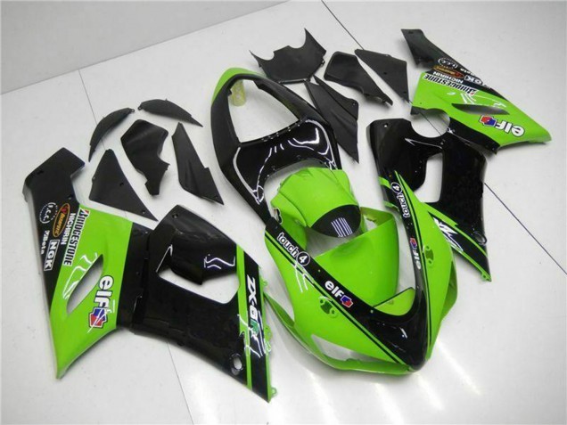 Comprare Carena Moto Kawasaki ZX6R 2005-2006 - Verde Nero Lucido Elf