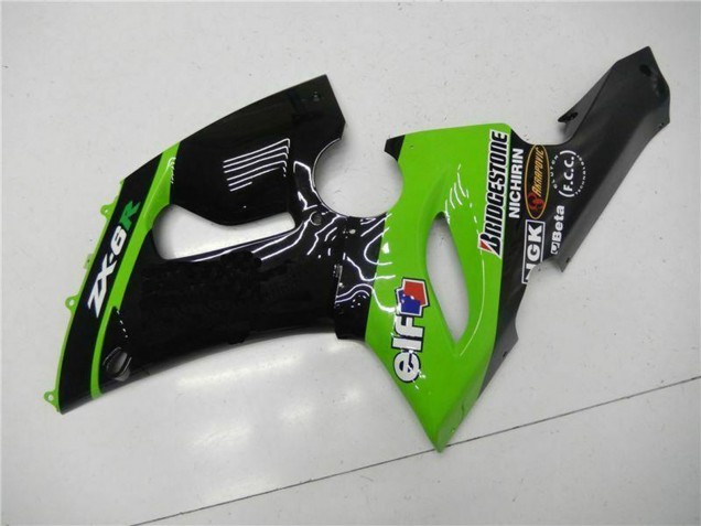 Comprare Carena Moto Kawasaki ZX6R 2005-2006 - Verde Nero Lucido Elf