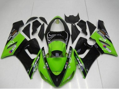 Comprare Carena Moto Kawasaki ZX6R 2005-2006 - Verde Nero Lucido Elf