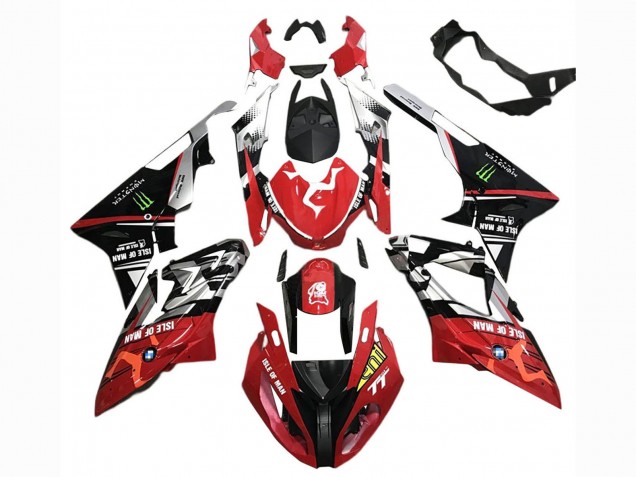 Comprare Carena Moto BMW S1000RR 2015-2016 - Argento Rosso Nero Verde Mostro Isle of Man