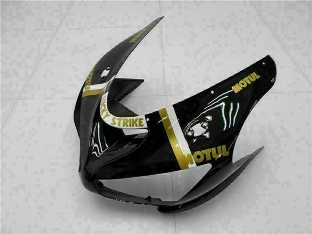 Comprare Carena Moto Kawasaki ZX6R 2005-2006 - Nero Lucido Bianco Oro Lucky Strike